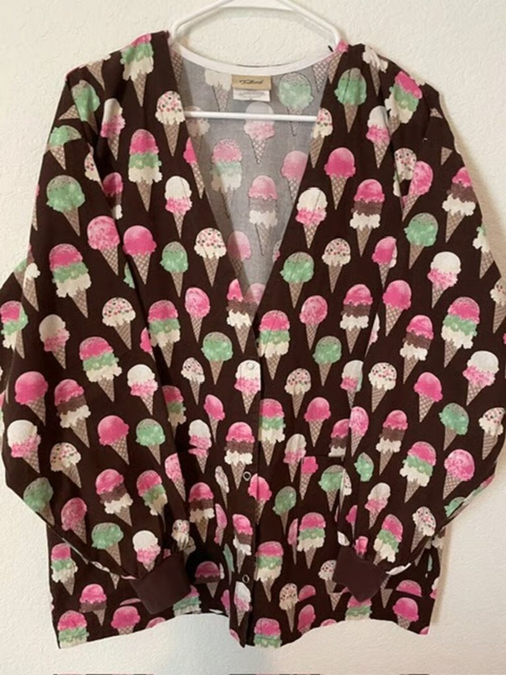 Women's Tafford Ice Cream Cone Print Scrub Jacket Size Medium